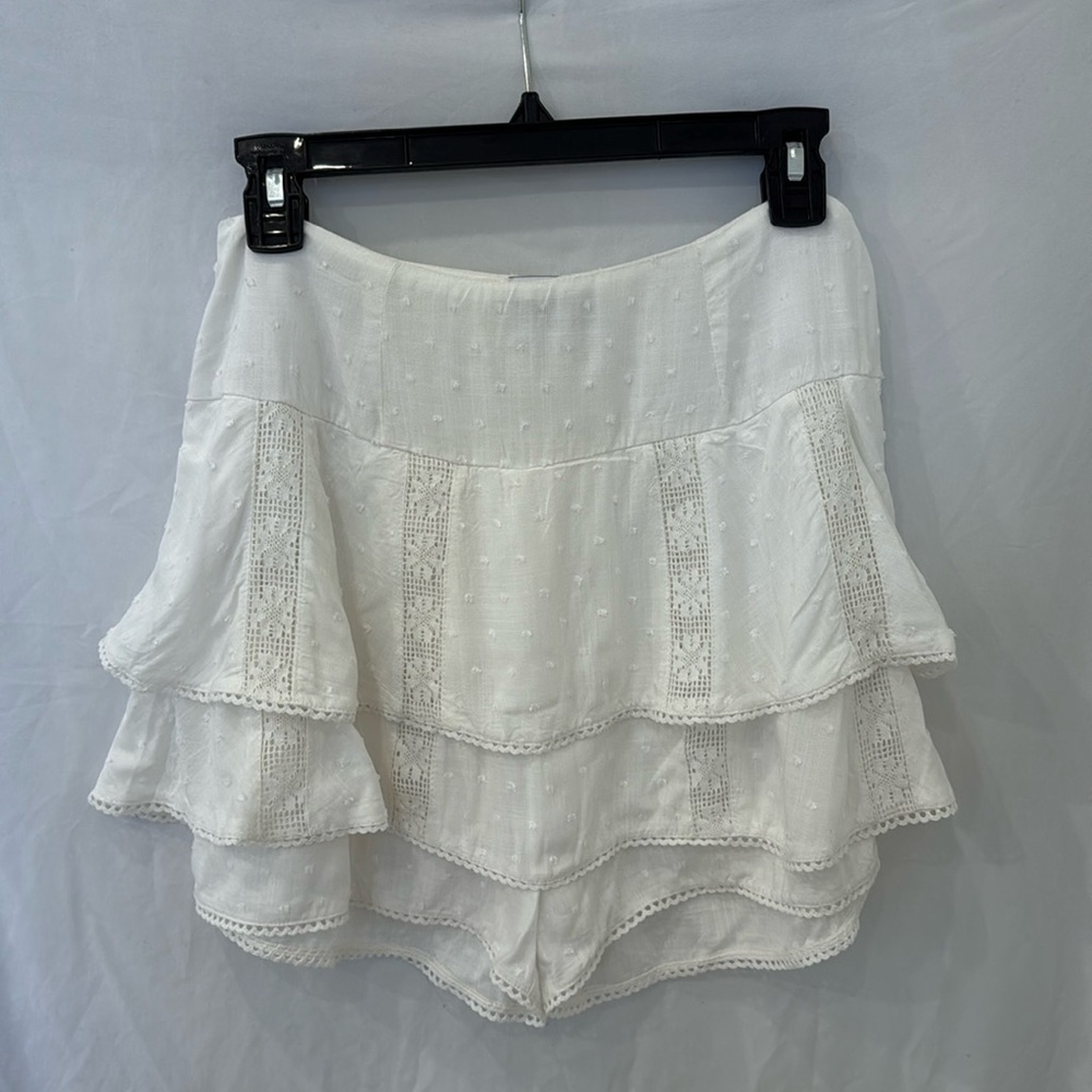princess polly white ruffle mini skirt size 4